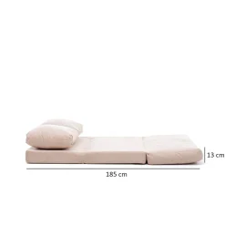 Taida 2-Sitzer-Schlafsofa | Metallrahmen | Creme