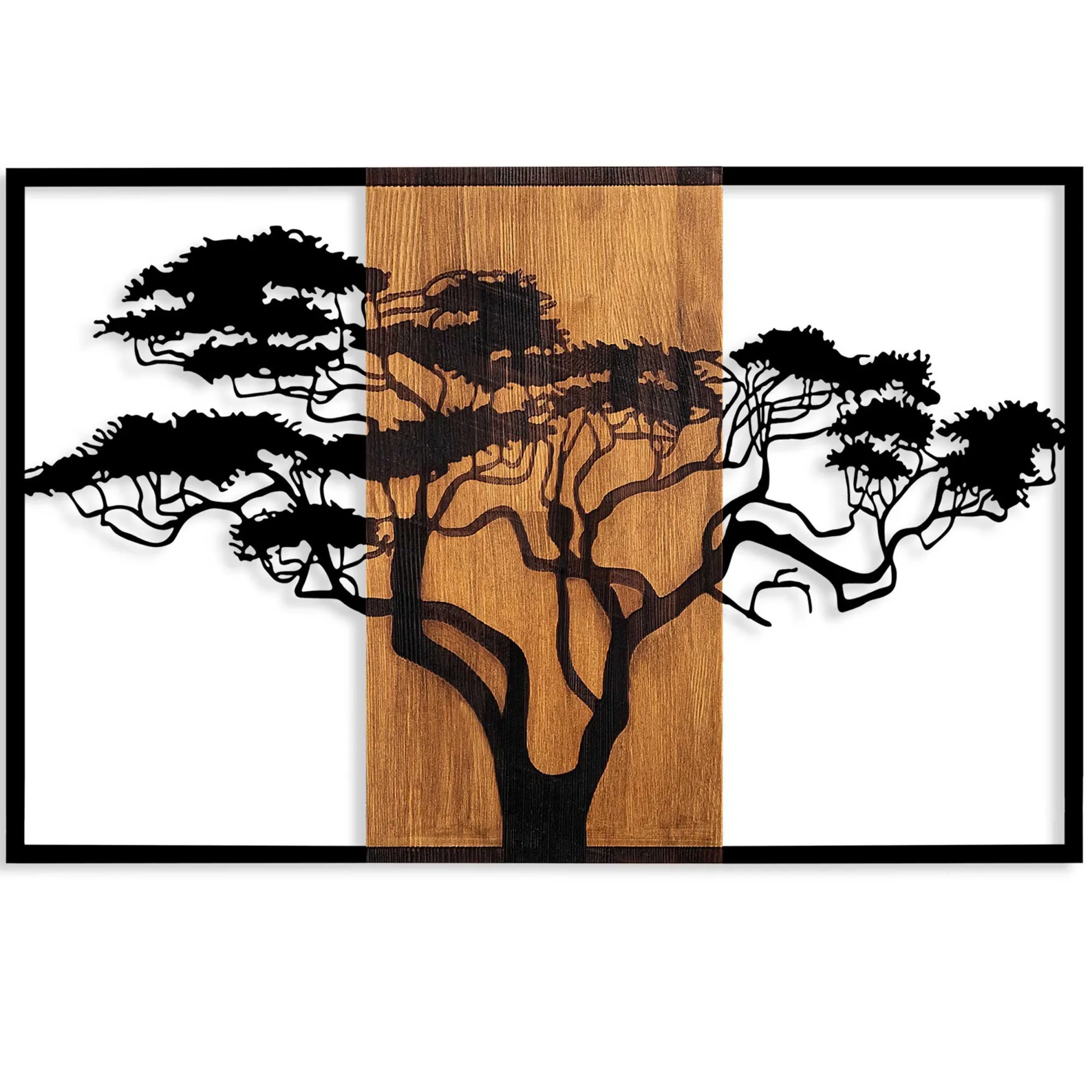 Tanelorn Dekoratives Wandaccessoire aus Holz | Holz & Metall | 90 x 58 cm