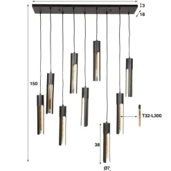 Tauriel Hängeleuchte 150 cm-Artic schwarz