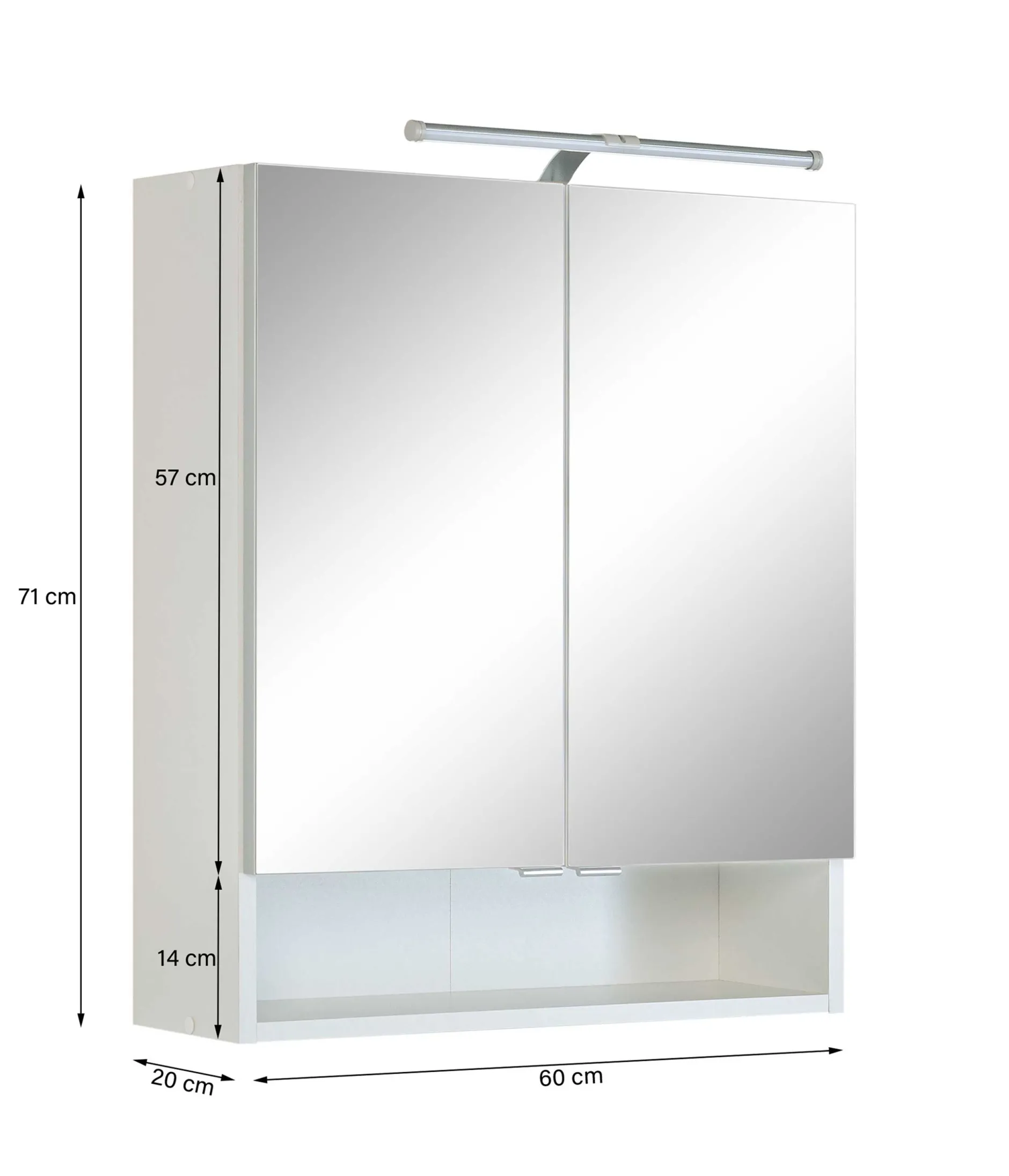2-teiliger Badschrank Ricca 4 - weiß/hellgrau