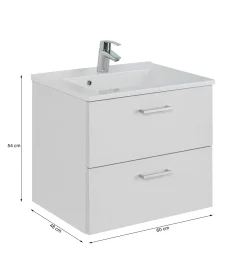2-teiliger Badschrank Ricca 4 - weiß/hellgrau
