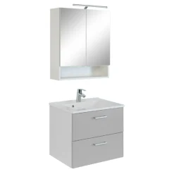 2-teiliger Badschrank Ricca 4 - weiß/hellgrau