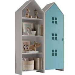 2-teiliger Kleiderschrank Casami Brügge - 115x37x172 cm - Weiß/Blau