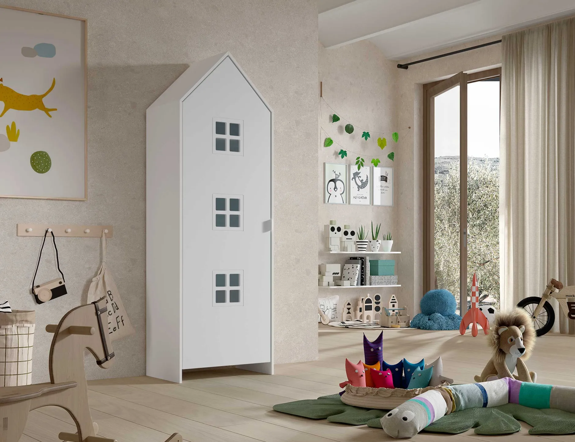 2-teiliger Kleiderschrank Casami Brügge - 115x37x172 cm - Weiß/gelb