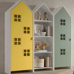3-teiliger Kleiderschrank Casami Bruges - 173x37x172 cm - gelb/grün
