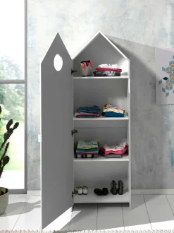 2-teiliger Kleiderschrank Casami - 115x37x172 cm - Weiß/Rosa