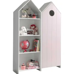 2-teiliger Kleiderschrank Casami - 115x37x172 cm - Weiß/Rosa