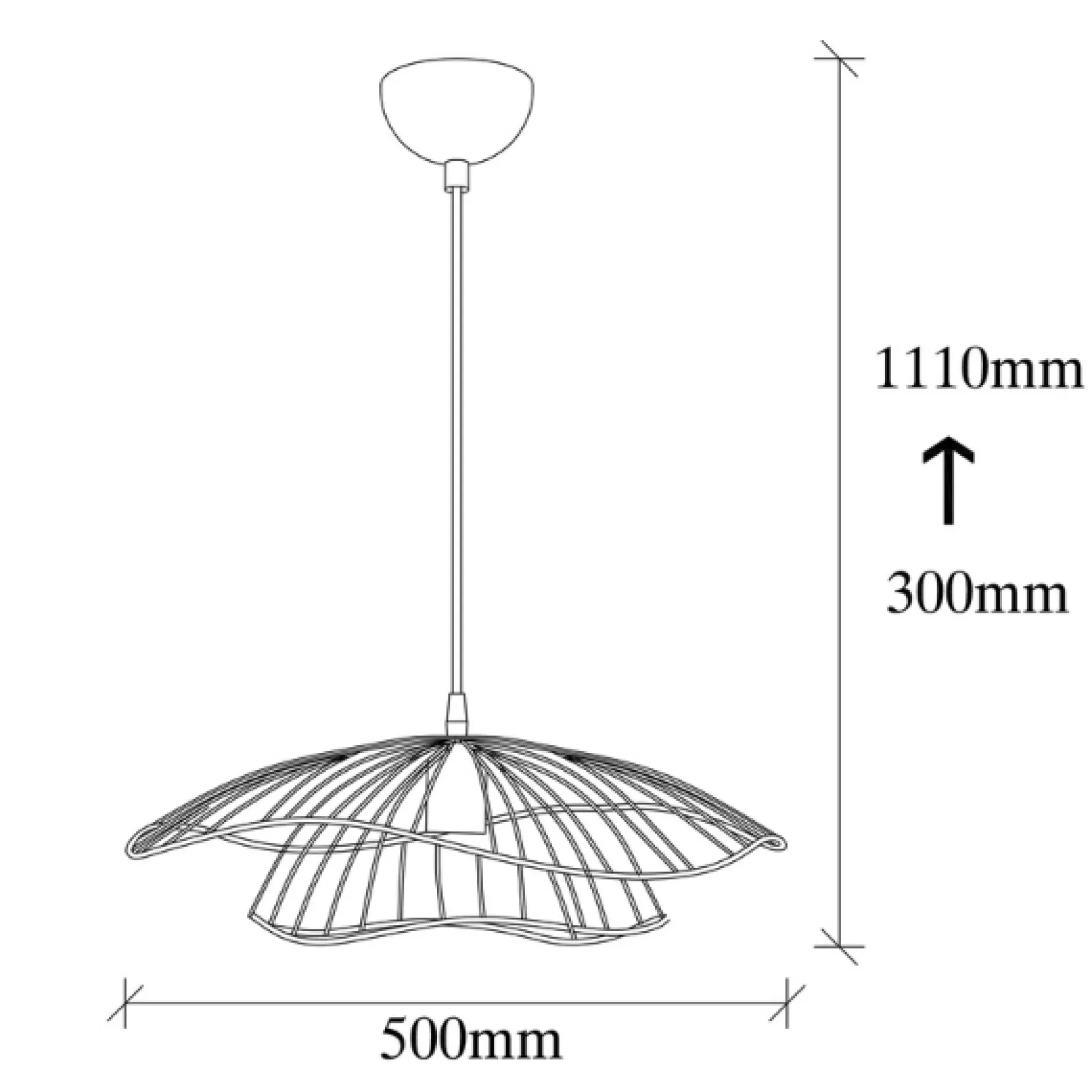 Tel Kronleuchter | METALLGEHÄUSE | Schwarz