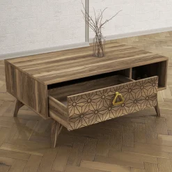 Tera Home Couchtisch | Melaminbeschichtet | Walnuss | 18mm Dicke