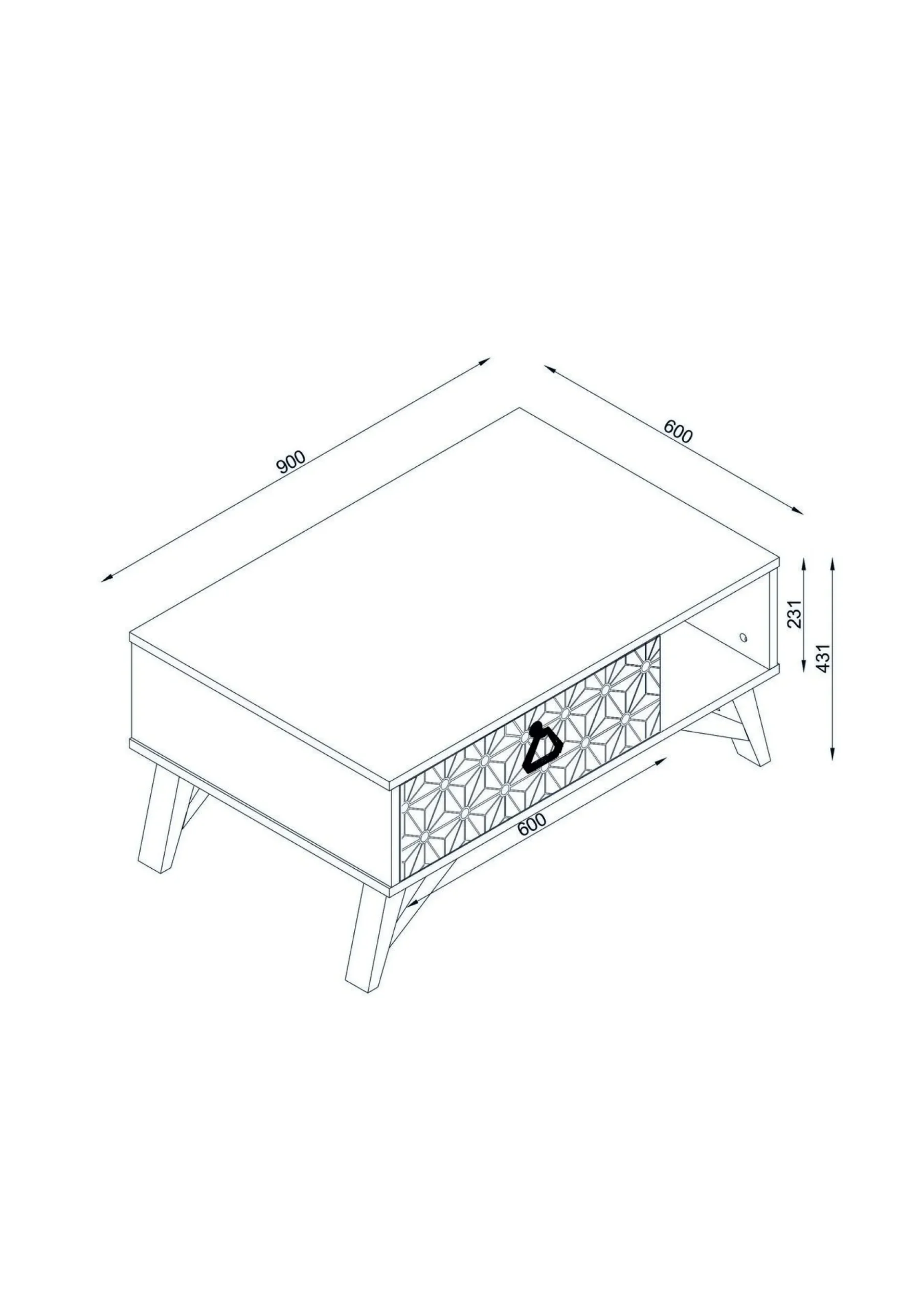 Tera Home Couchtisch | Melaminbeschichtet | Walnuss | 18mm Dicke