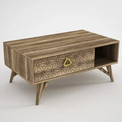 Tera Home Couchtisch | Melaminbeschichtet | Walnuss | 18mm Dicke