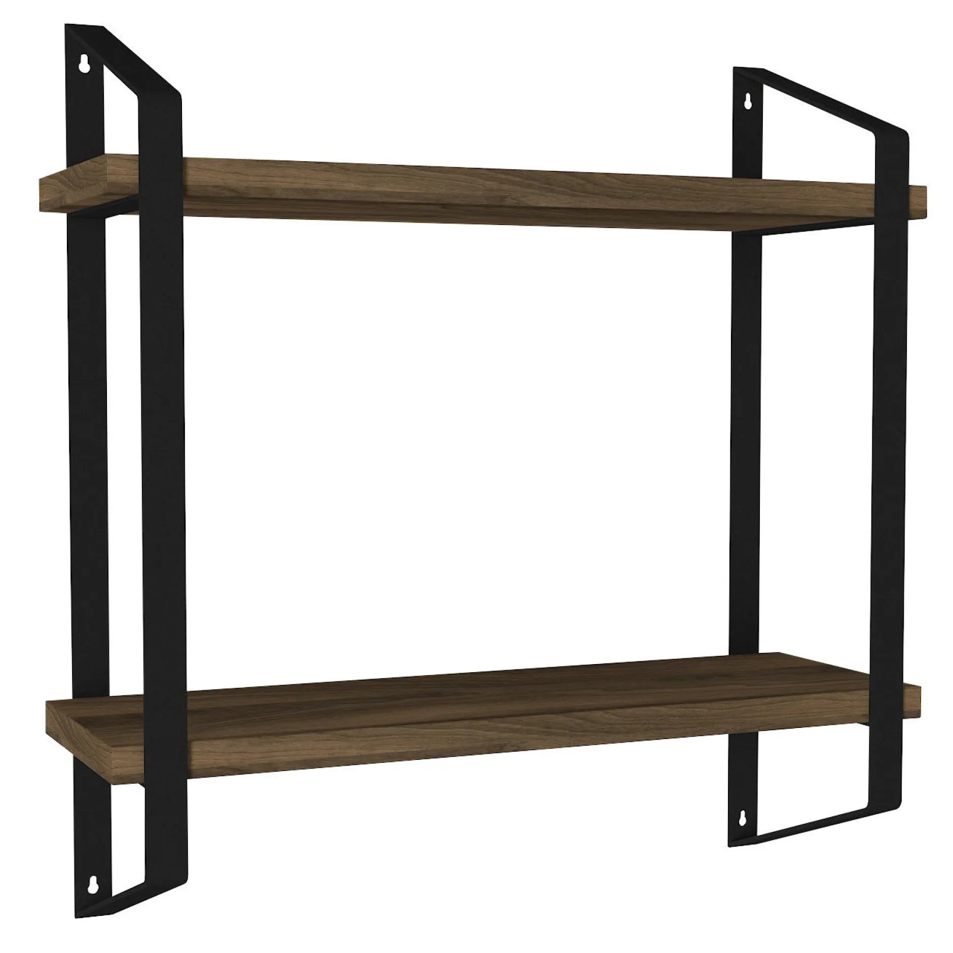 Tera Home 18mm Wandregal | Metallrahmen | Walnuss Schwarz