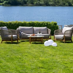 Terracina Lounge-Set - mit Kissen - Akazienholz/Beige