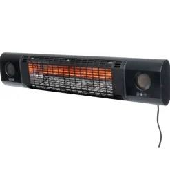 Terrassenheizung Hermia mit Bluetooth-Lautsprechern - schwarz