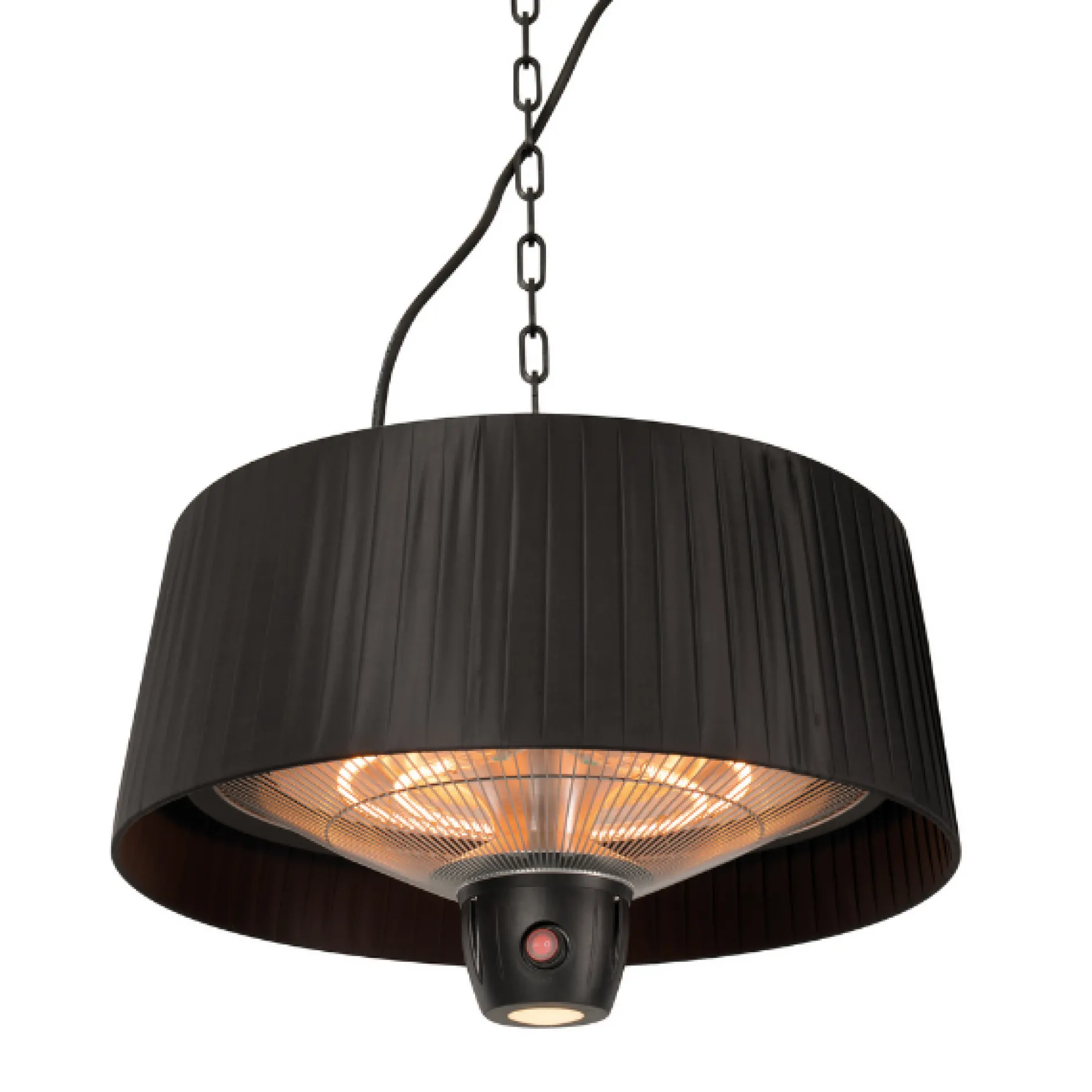 Terrassenheizung mit Beleuchtung Alix 50cm hängend - schwarz