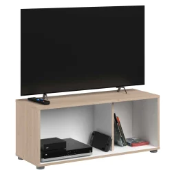 Thebe TV-Schrank - 90x33x38cm - weiß/Eiche Dekor