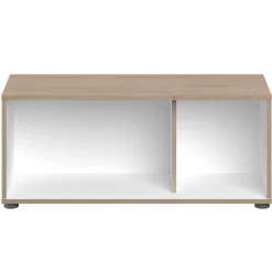 Thebe TV-Schrank - 90x33x38cm - weiß/Eiche Dekor