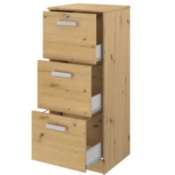 The OfficeBüro-Set : Schreibtisch 120cm, Aktenschrank, Bücherregal - Eiche Dekor