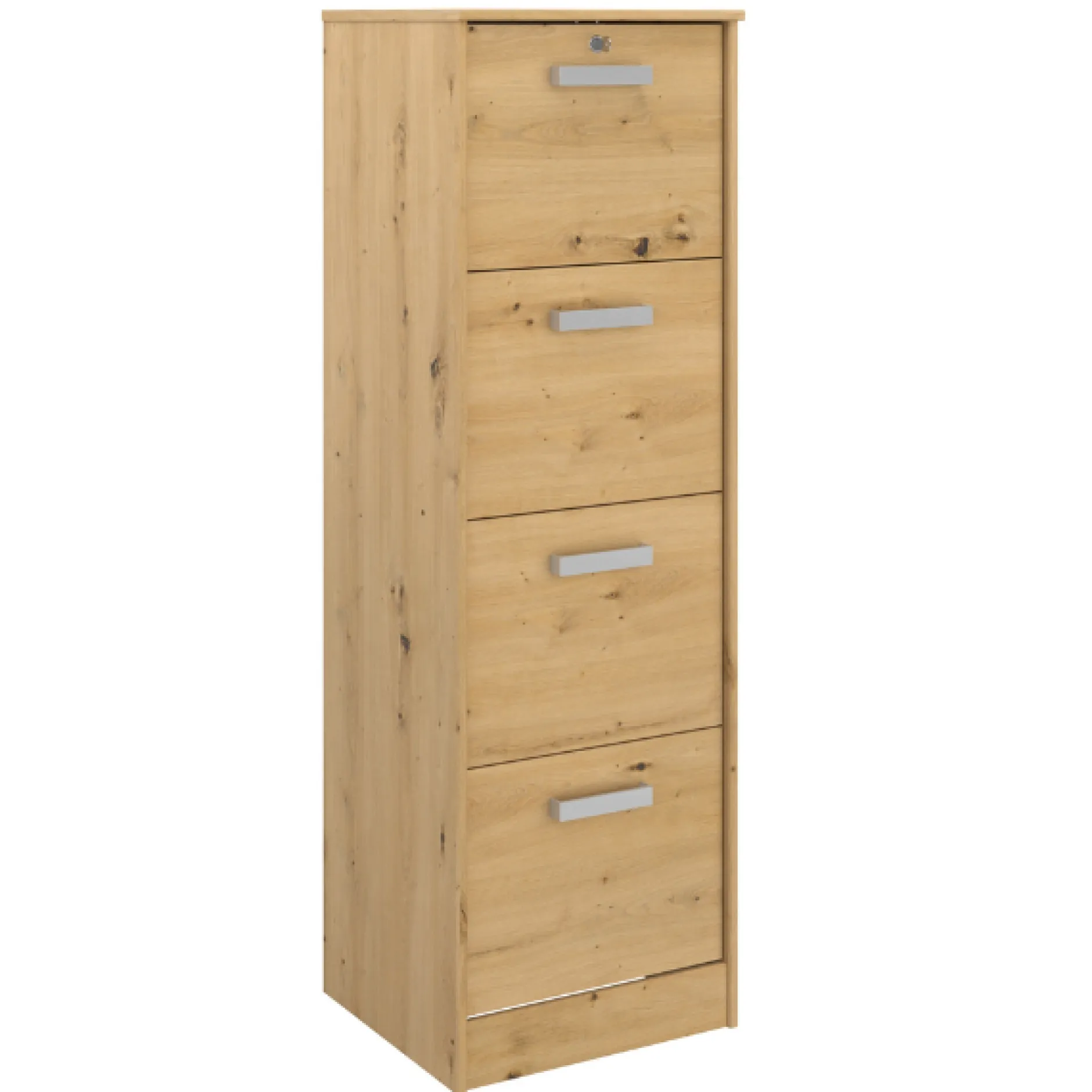 The OfficeBüro-Set : Schreibtisch 120cm, Aktenschrank, Bücherregal - Eiche Dekor