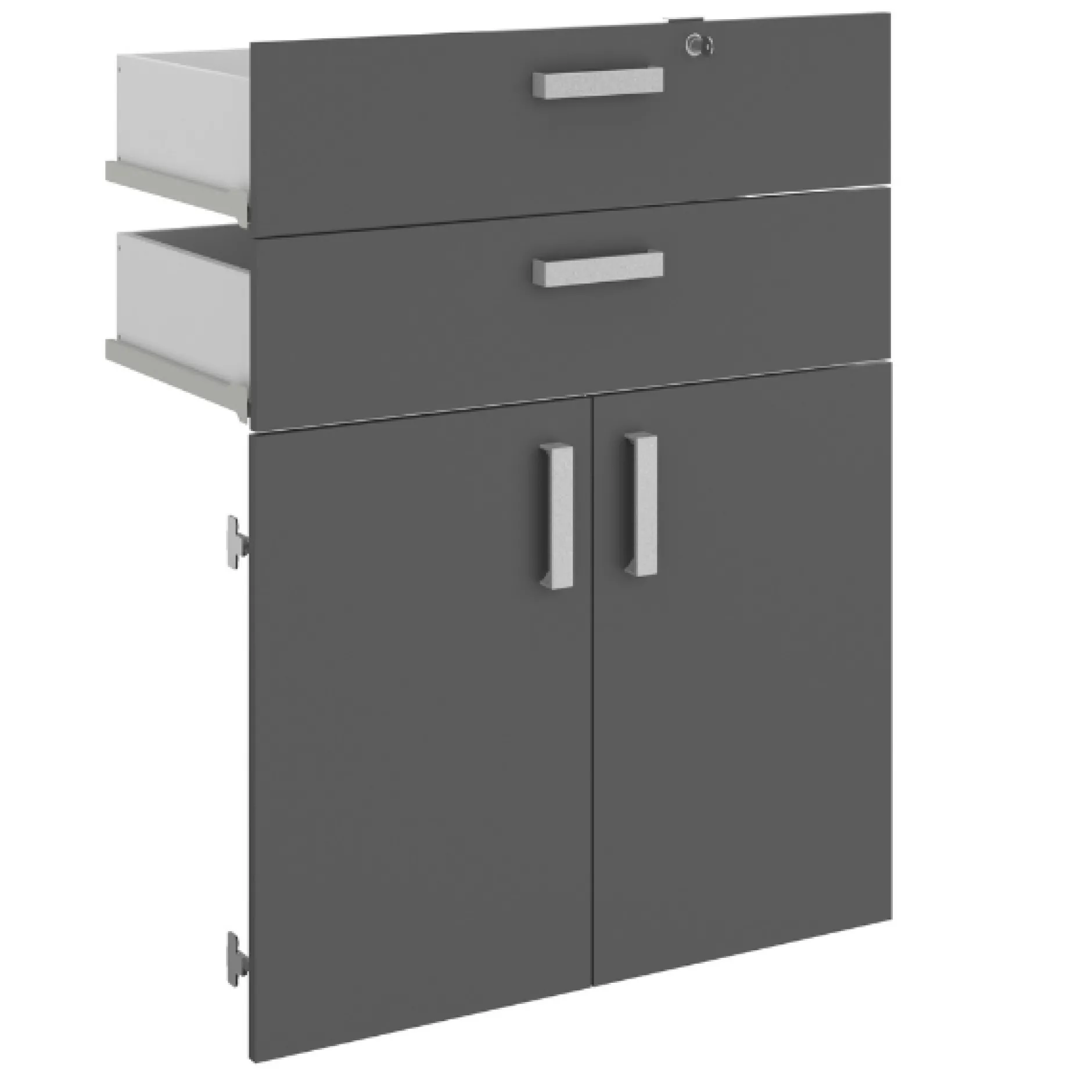 The OfficeBüro-Set : Schreibtisch 150cm, Aktenschrank, Bücherregal - Eiche Dekor