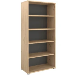 The OfficeBüro-Set : Schreibtisch 150cm, Aktenschrank, Bücherregal - Eiche Dekor