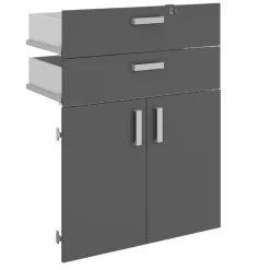 The OfficeBüro-Set : Schreibtisch 150cm, Aktenschrank, Bücherregal - Eiche Dekor