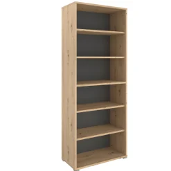 The OfficeBüro-Set : Schreibtisch 150cm, Schubladenschrank, Bücherregale, Aktenschränke - Eiche Dekor