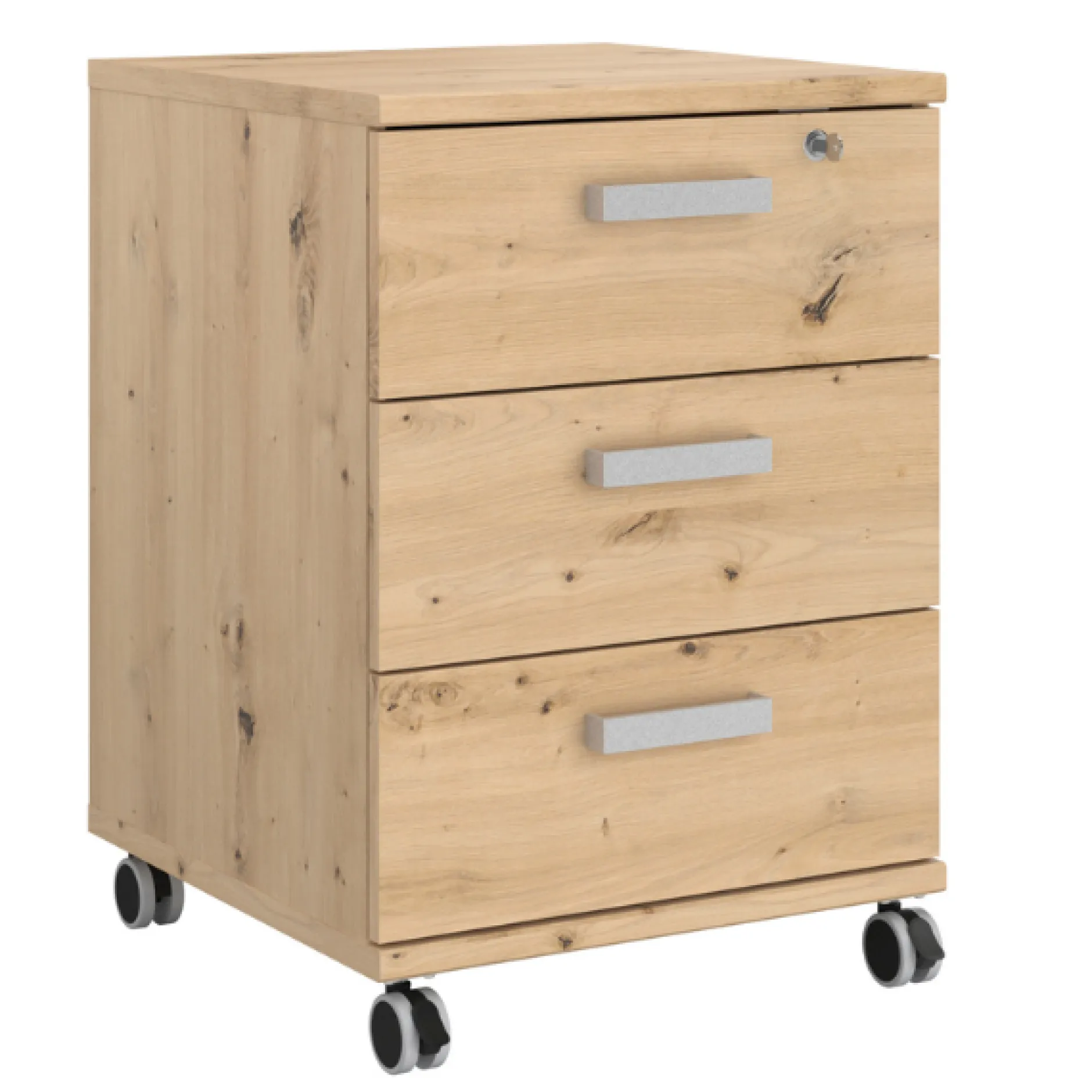 The OfficeBüro-Set : Schreibtisch 150cm, Schubladenschrank, Bücherregale, Aktenschränke - Eiche Dekor