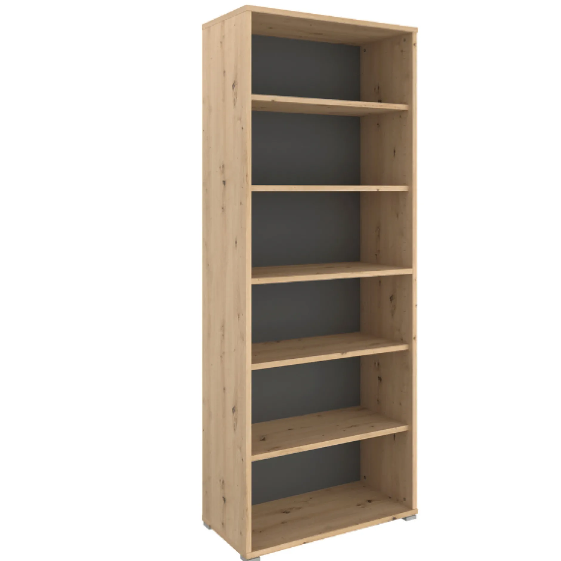 The OfficeBüro-Set : Schreibtisch 180cm, Schubladenschrank, Bücherregale, Aktenschränke - Eiche Dekor