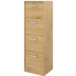 The OfficeBüro-Set : Schreibtisch 180cm, Schubladenschrank, Bücherregale, Aktenschränke - Eiche Dekor