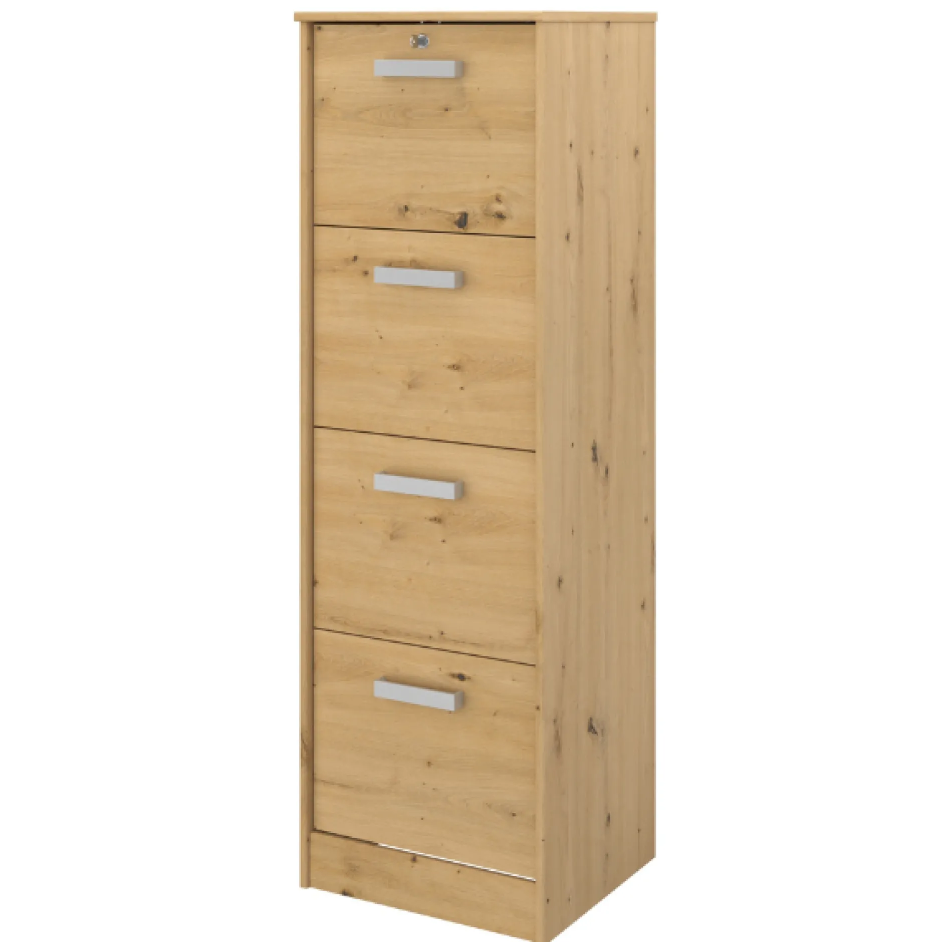 The OfficeBüro-Set : Schreibtisch 180cm, Schubladenschrank, Bücherregale, Aktenschränke - Eiche Dekor