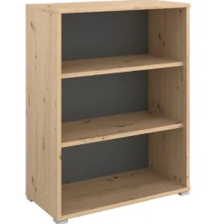 The OfficeBüro-Set : Schreibtisch 180cm, Schubladenschrank, Bücherregale, Aktenschränke - Eiche Dekor