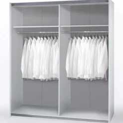 Tiempo Kleiderschrank 170x59x195cm mit zwei Türen - weiß