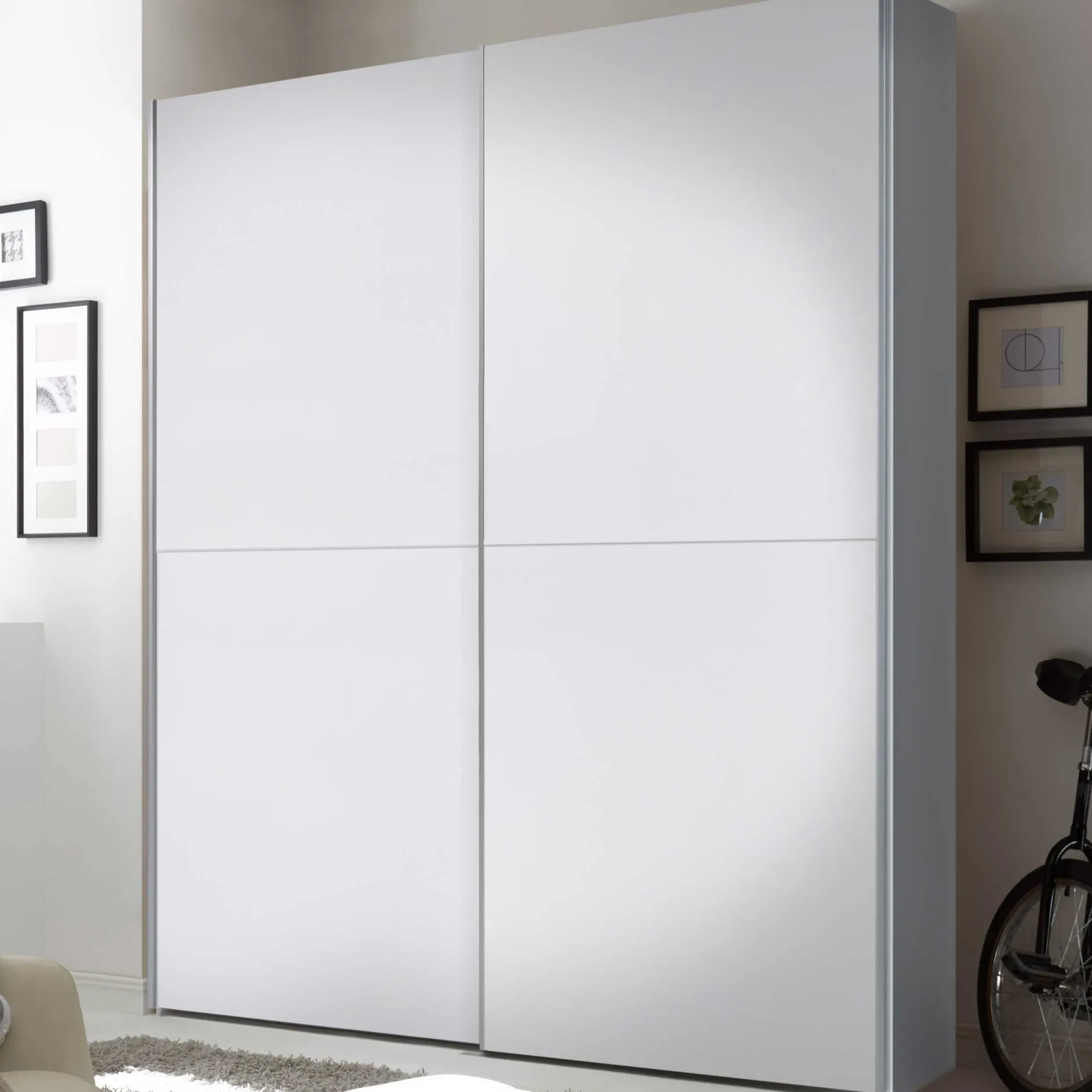 Tiempo Kleiderschrank 170x59x195cm mit zwei Türen - weiß