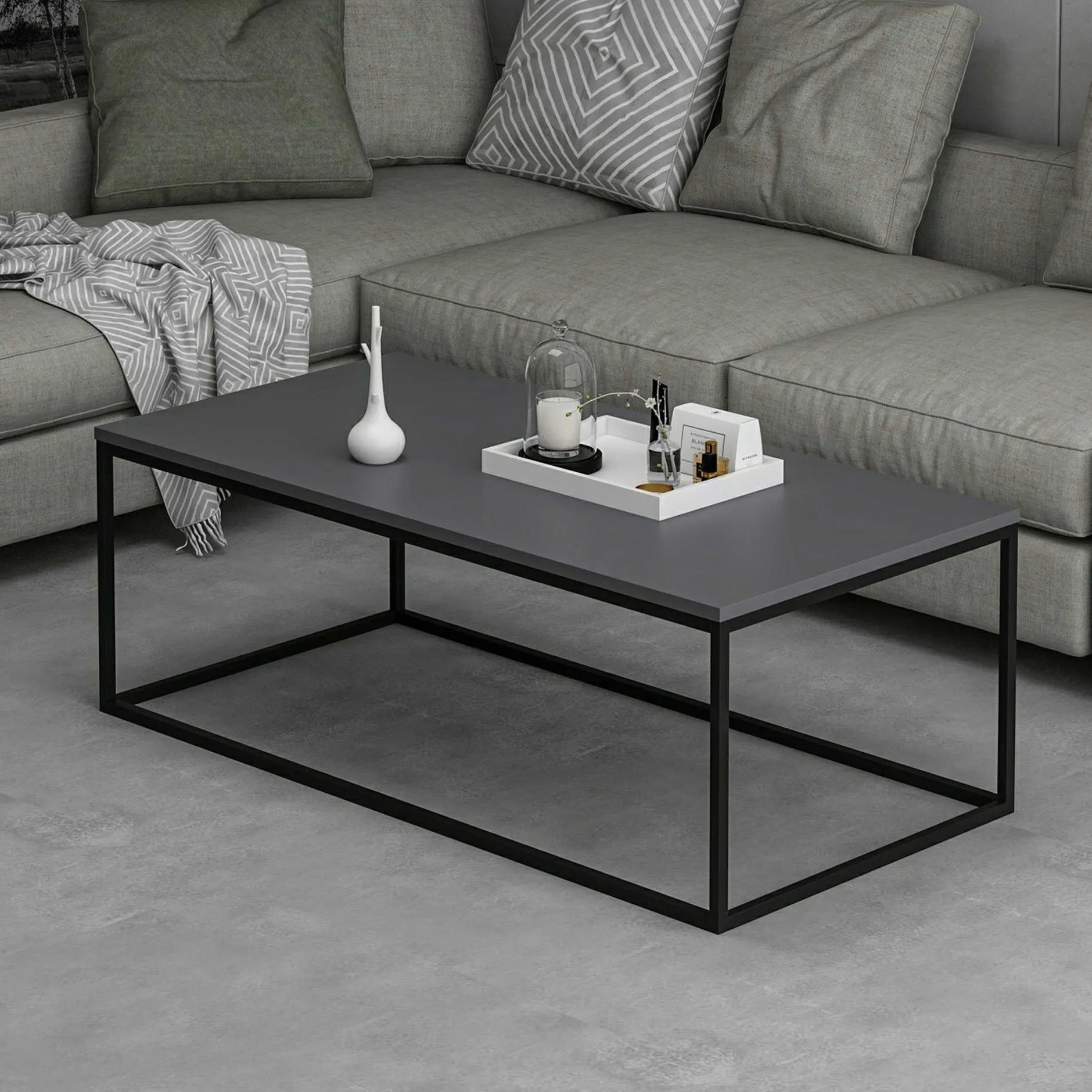 Tiger Couchtisch | 100 % MELAMIN | Anthrazit