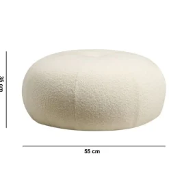Tina Pouf | Polyestergewebe | Bouclet Weiß