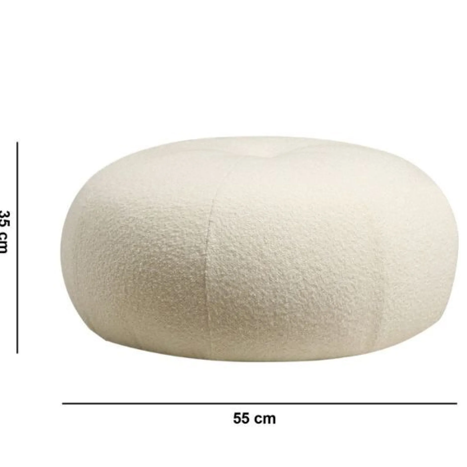 Tina Pouf | Polyestergewebe | Bouclet Weiß