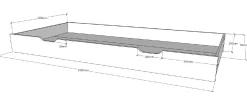 Tipi-Bett 90 x 200cm mit Schlafzelt und Bettkasten - weiß