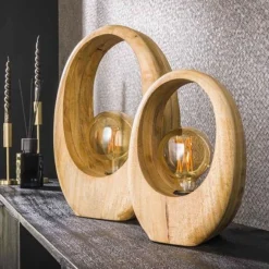 Tischleuchte Hirt | 30 x 13 x 43 cm | Mangoholz massiv