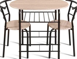 Tisch mit 2 Stühlen Ada-sonoma Eiche/schwarzes Metall
