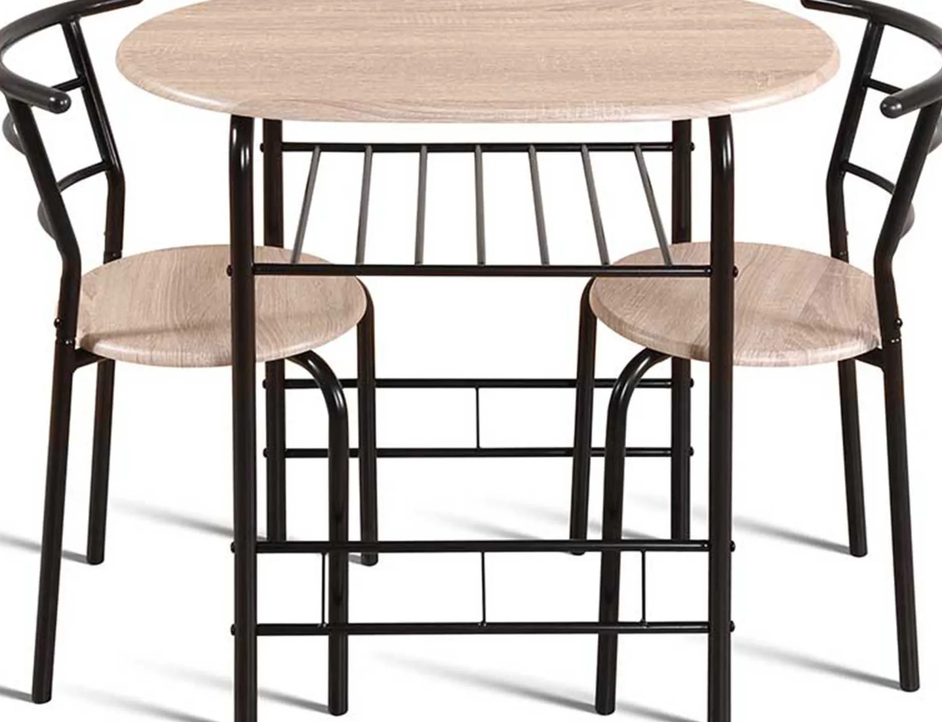 Tisch mit 2 Stühlen Ada-sonoma Eiche/schwarzes Metall