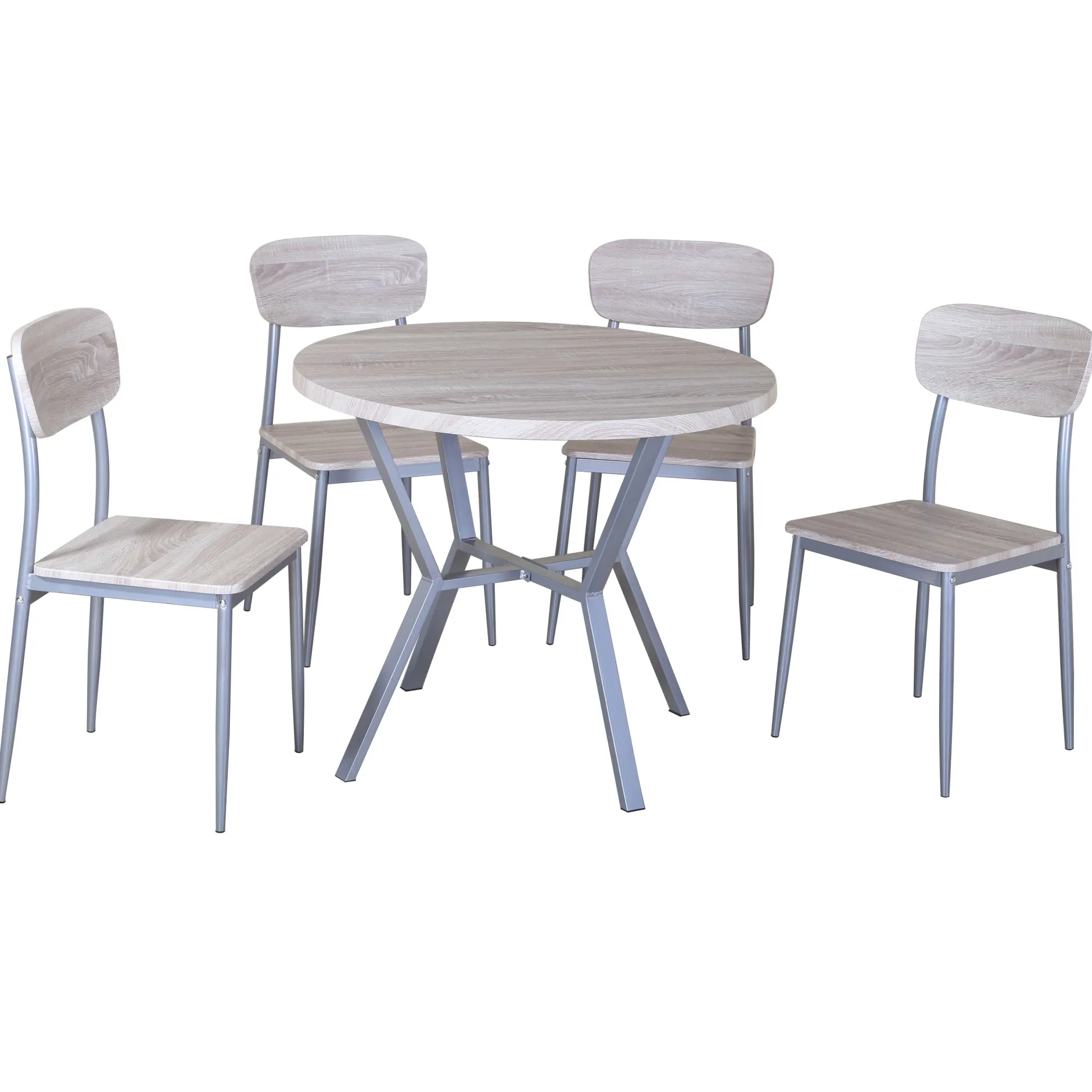 Tischset Rouen, 4 Stühle - Eiche Sonoma Dekor