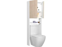 Toiletten- und Waschmaschinenschrank Wessel - Eiche/Weiß