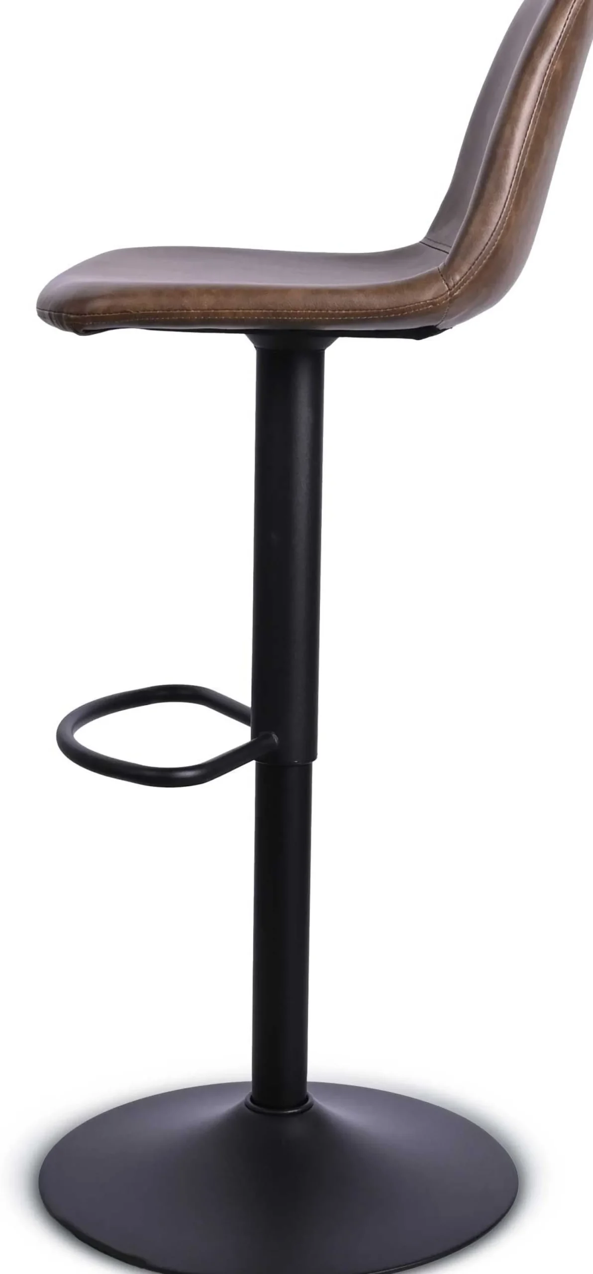 Tommy Verstellbarer Barhocker - 58-80cm Sitzhöhe - Kunstleder braun