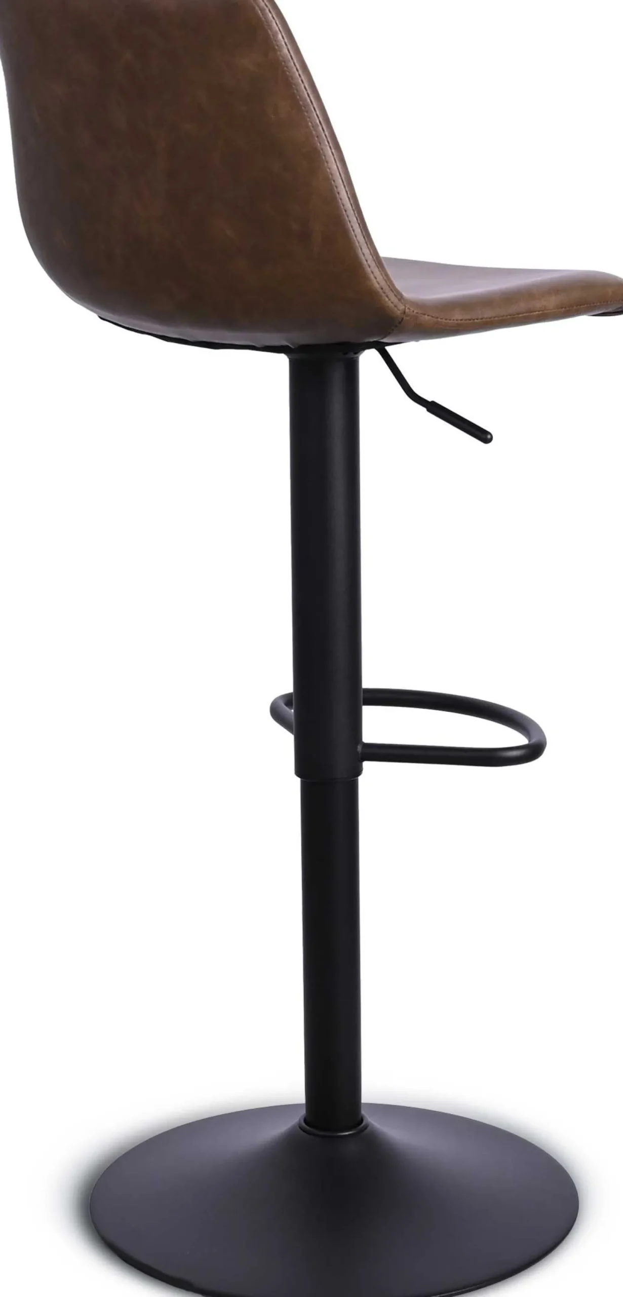 Tommy Verstellbarer Barhocker - 58-80cm Sitzhöhe - Kunstleder braun
