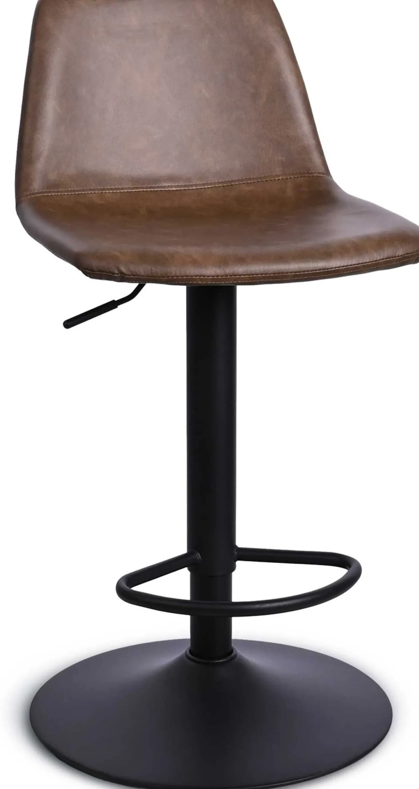 Tommy Verstellbarer Barhocker - 58-80cm Sitzhöhe - Kunstleder braun