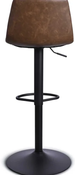 Tommy Verstellbarer Barhocker - 58-80cm Sitzhöhe - Kunstleder braun