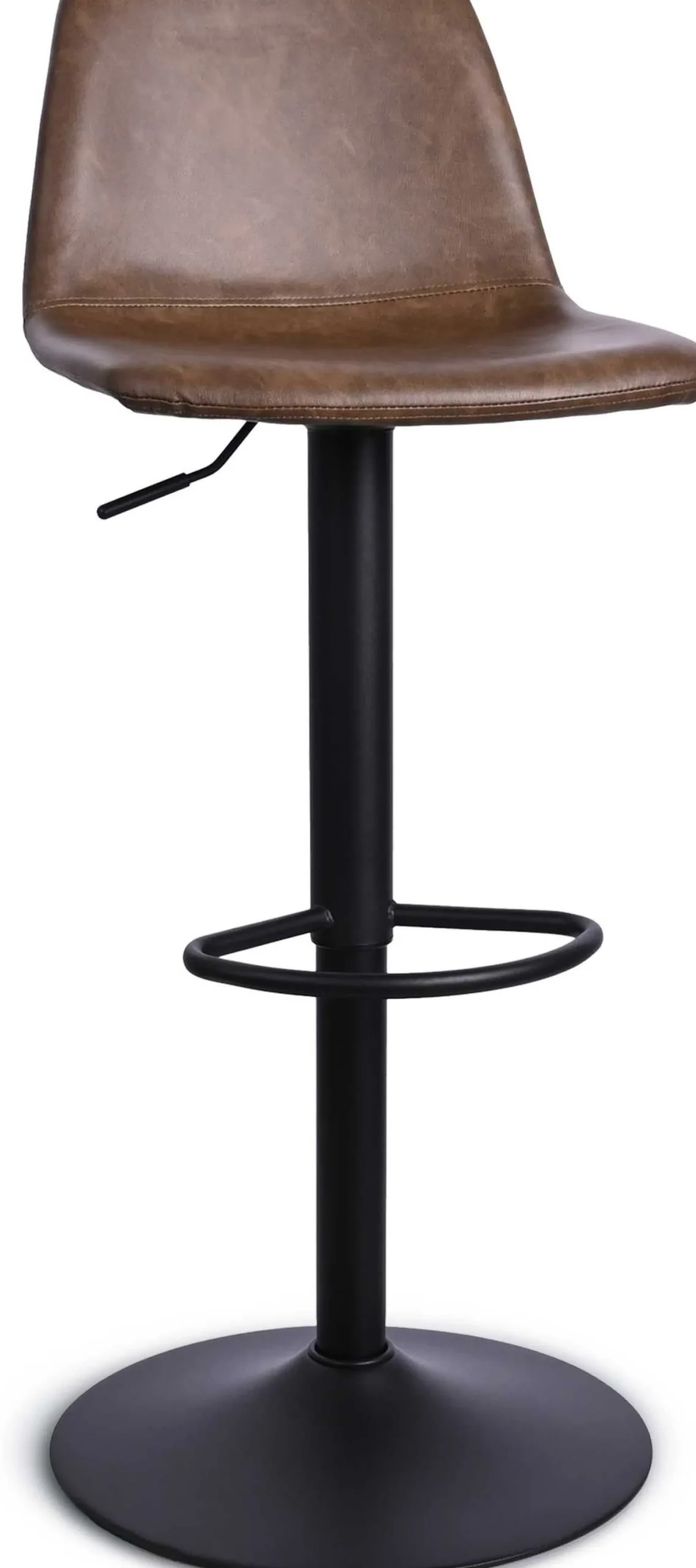Tommy Verstellbarer Barhocker - 58-80cm Sitzhöhe - Kunstleder braun