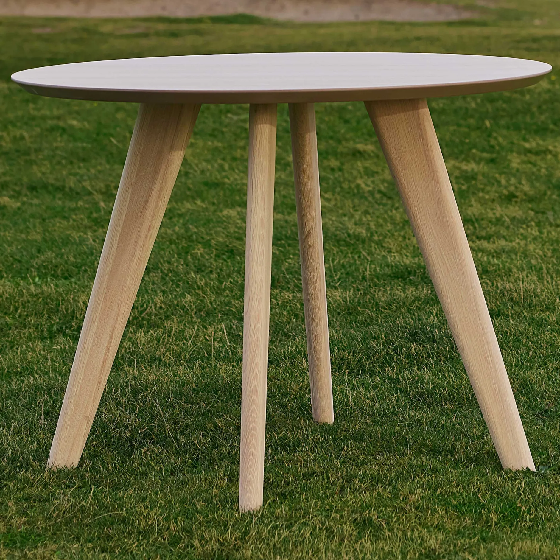 Townsville Runder Esstisch - Eiche weiß furniert, 100x75 cm