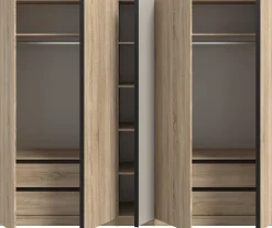 5-türiger Kleiderschrank Oakland Xonox Sonoma Eiche 230x183x53 cm